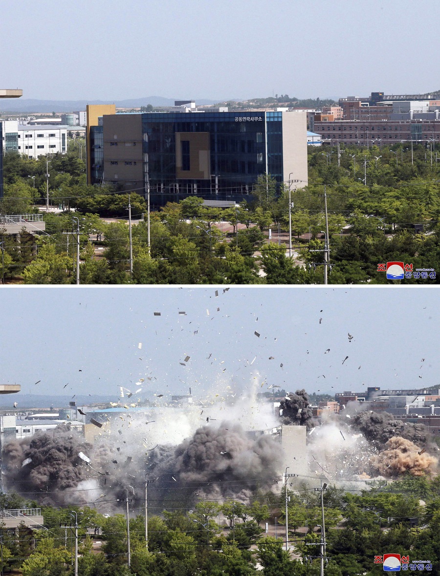 6月16日A朝鮮炸毀位於開城的朝韓聯絡辦公室]朝中社^