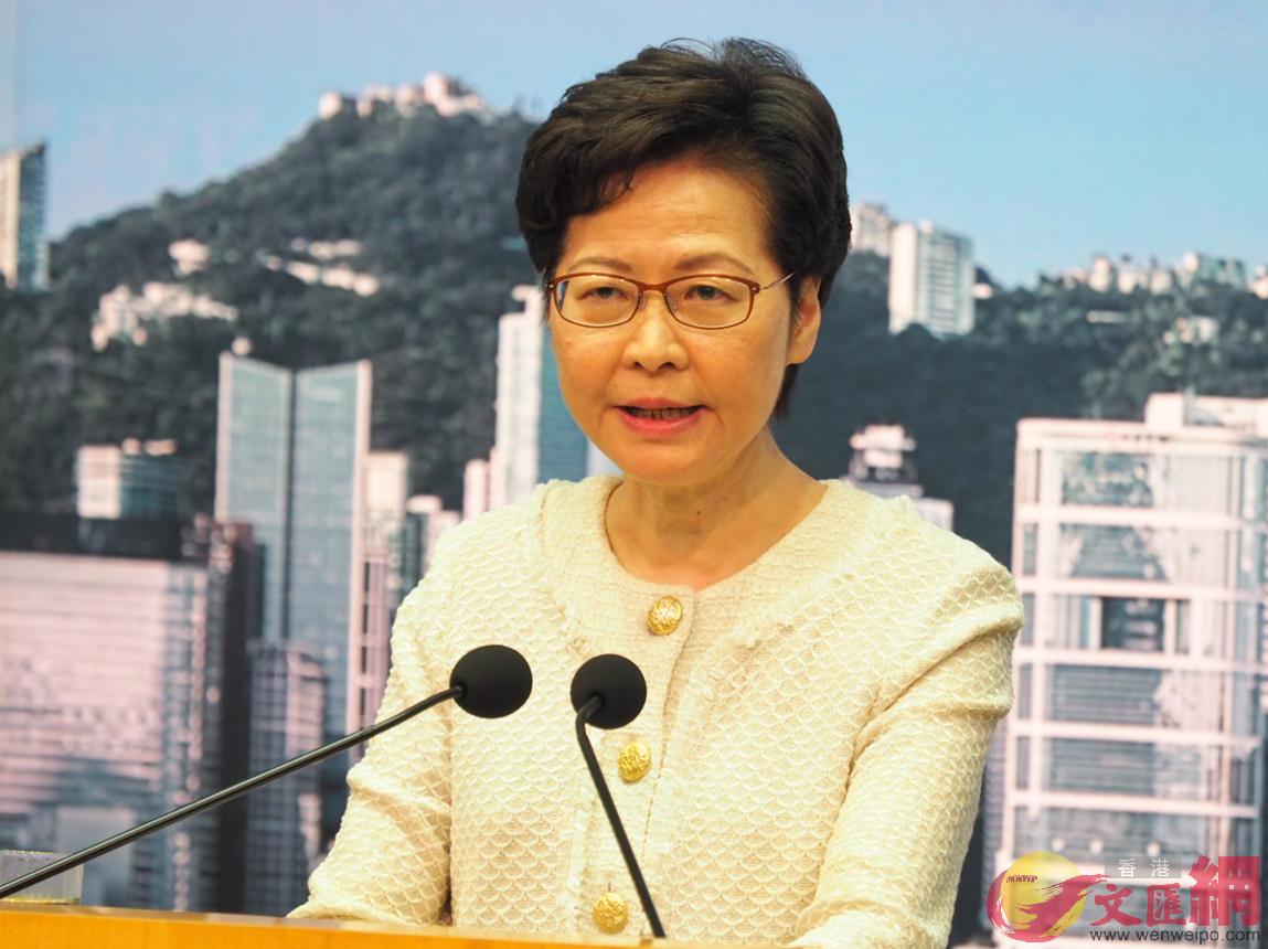 林鄭月娥指香港國安法是溫和法律，只處理迫在眉睫的犯罪行為（大公文匯全媒體記者何燊亮攝） 