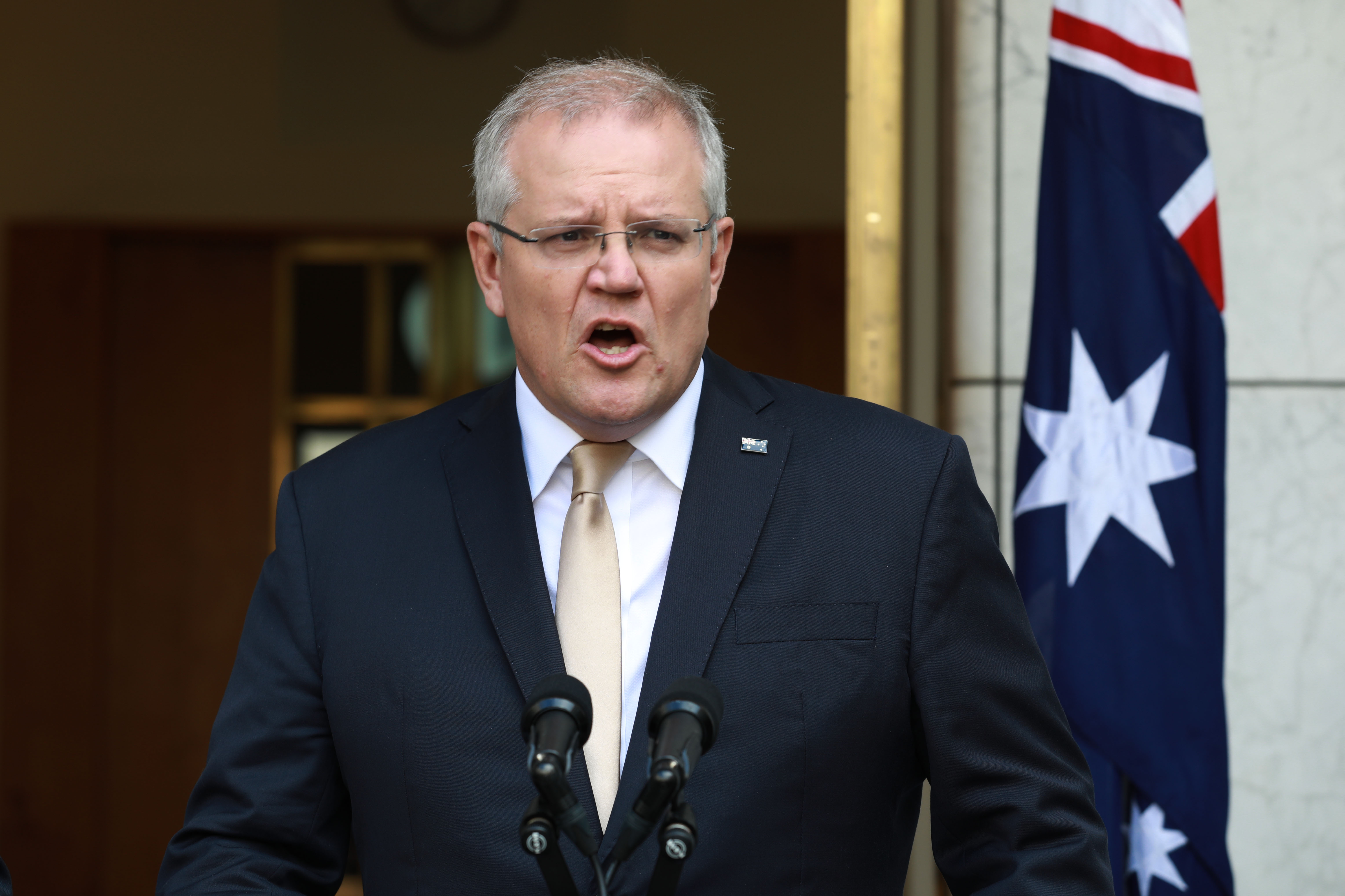 澳洲總理莫里森表示A決定暫停澳洲與香港的引渡協議C]新華社資料圖片^