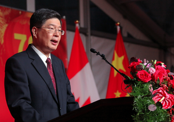 中國駐加拿大大使叢培武表示A一旦孟晚舟被加拿大引渡到美國A對中加關係將會有嚴重影響C]中新社圖片^