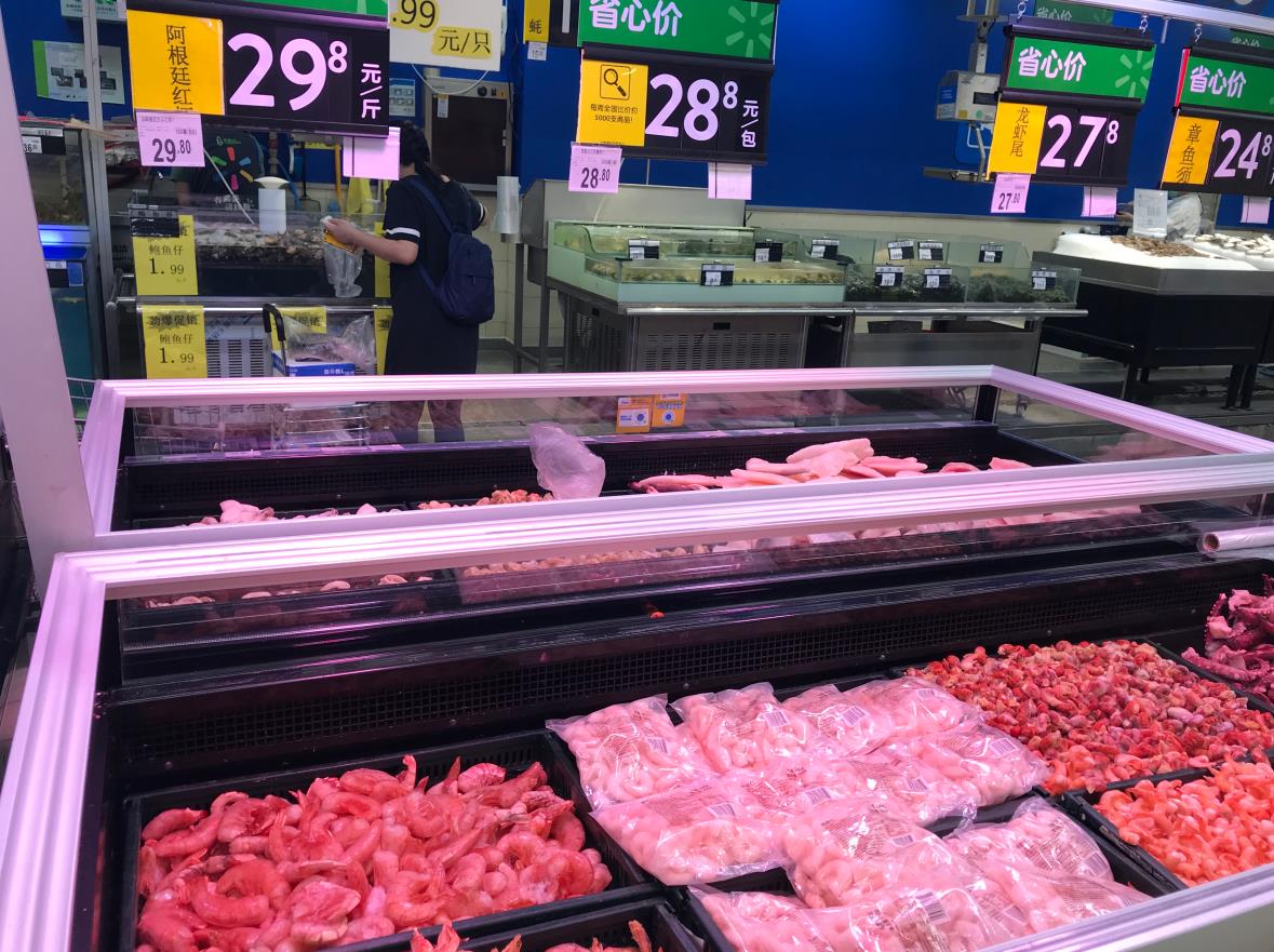 廣州某沃爾瑪超市A阿根廷紅蝦仍有售A但乏人問津C敖敏輝攝