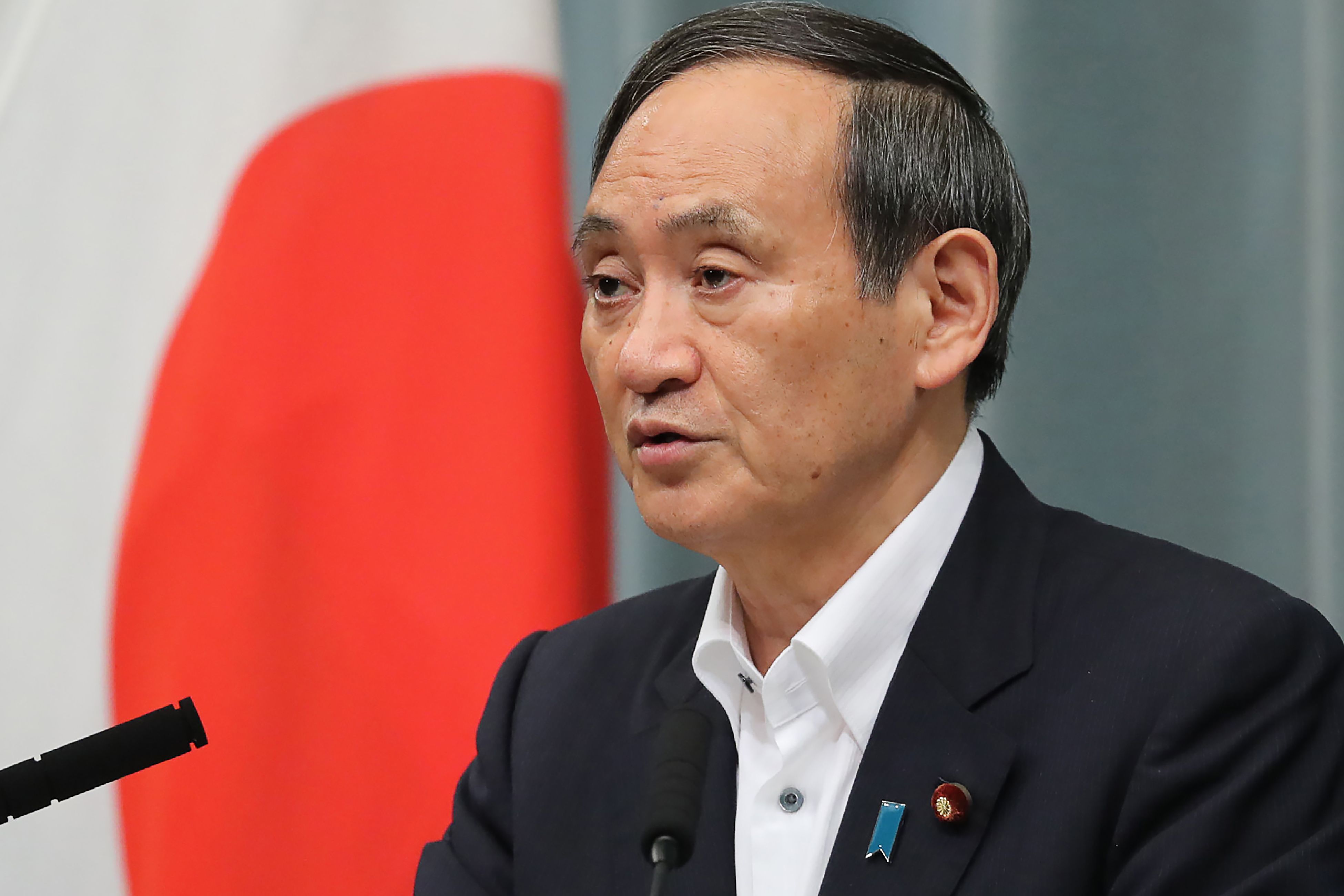 日本官房長官菅義偉預計將於2日召開記者會�A正式宣布參選自民黨總裁�C(法新社)